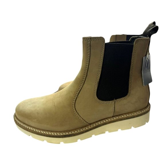 Women's Alpine Design Tan Leather Chelsea Boots With White Sole & Black Elastic - Picture 2 of 9